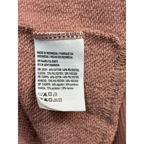 American Eagle Outfitters Womens Pink Velour Raglan Long Sleeve Sweater M - Picture 4 of 6